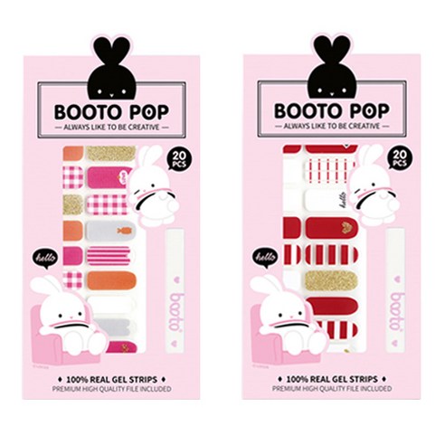 코코라인 붙이는 젤 네일 스트립 스티커 BOOTO 20p, No 17, No 18, 1세트