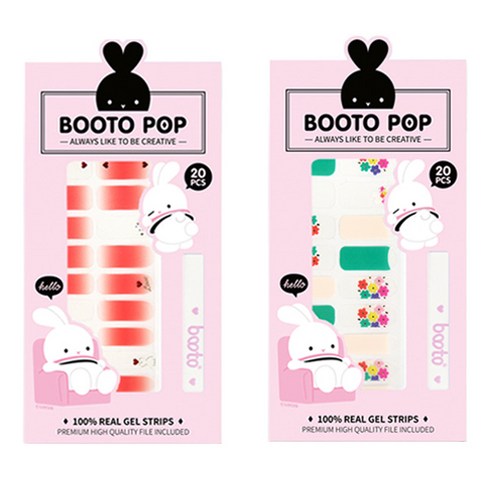 코코라인 붙이는 젤 네일 스트립 스티커 BOOTO 20p, No 19, No 23, 1세트