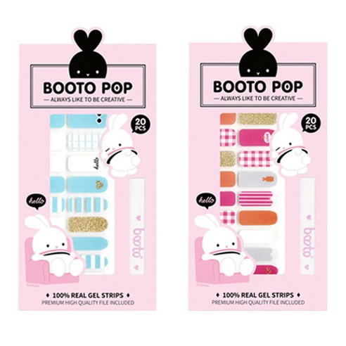 코코라인 붙이는 젤 네일 스트립 스티커 BOOTO 20p, No 16, No 17, 1세트