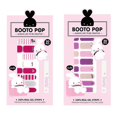 코코라인 붙이는 젤 네일 스트립 스티커 BOOTO 20p, No 10, No 22, 1세트