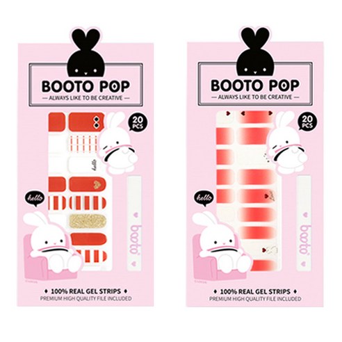 코코라인 붙이는 젤 네일 스트립 스티커 BOOTO 20p, No 15, No 19, 1세트