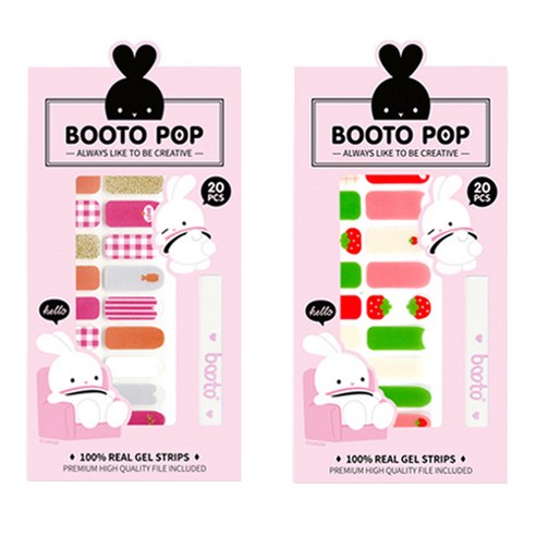 코코라인 붙이는 젤 네일 스트립 스티커 BOOTO 20p, No 17, No 21, 1세트