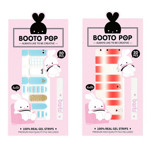 코코라인 붙이는 젤 네일 스트립 스티커 BOOTO 20p, No 16, No 19, 1세트