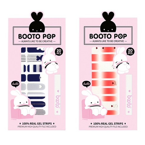 코코라인 붙이는 젤 네일 스트립 스티커 BOOTO 20p, No 13, No 19, 1세트