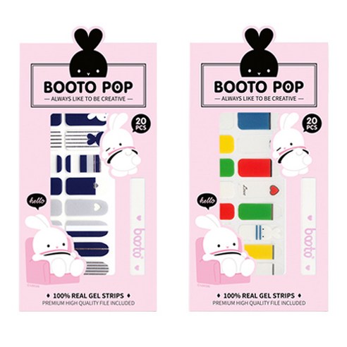 코코라인 붙이는 젤 네일 스트립 스티커 BOOTO 20p, No 13, No 24, 1세트