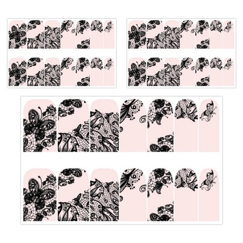 해피트레이딩 일러스트 패턴 네일장식 스티커, 09, 3개입