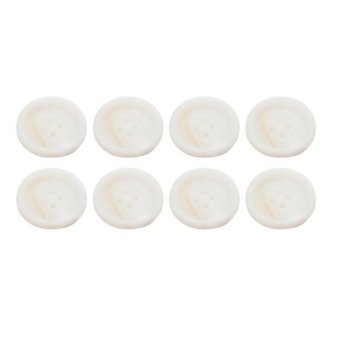 HR빅버튼 타임 둥근테 단추 23mm, 화이트, 8개입