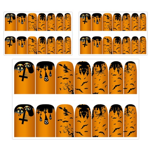 해피트레이딩 일러스트 패턴 네일장식 스티커, 18, 3개입