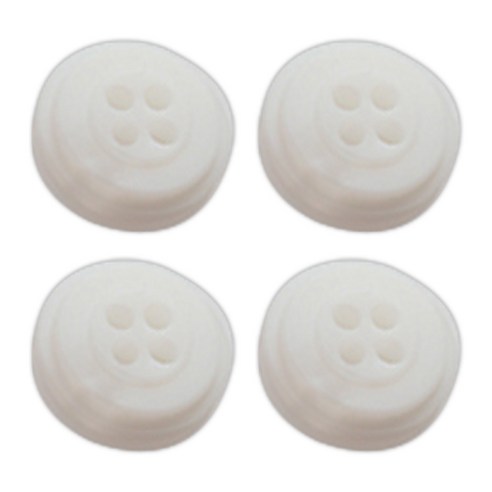 HR빅버튼 테디 단추 15mm, 화이트, 4개입