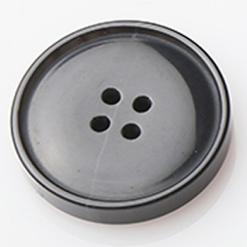 HR빅버튼 레이블 유광 단추 28mm, 블랙, 12개입