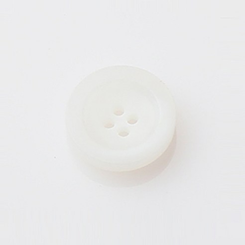 HR빅버튼 텔미 무광 단추 15mm, 화이트, 4개입