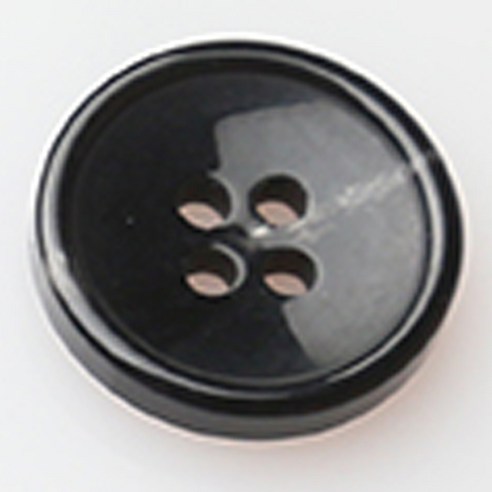 HR빅버튼 카페인 유광 단추 15mm, 블랙, 12개입