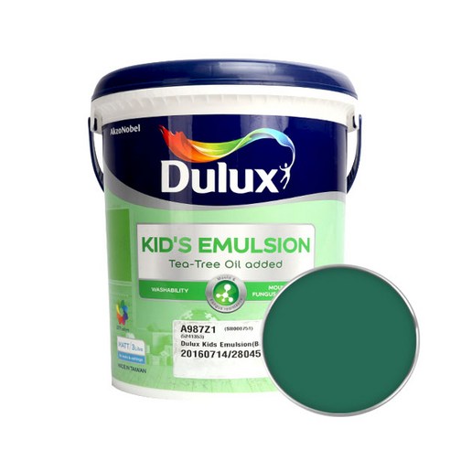 듀럭스 키즈 에멀전 무광 페인트 3L, Kelly Green