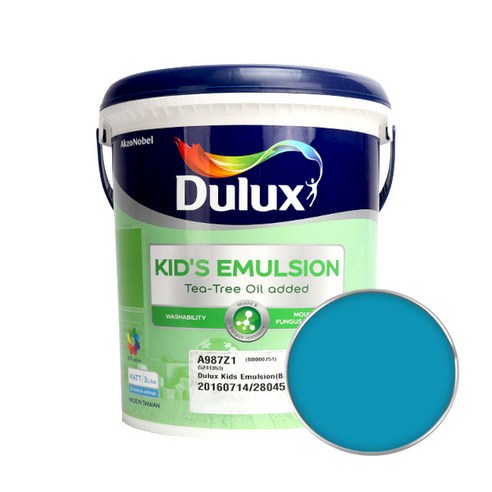 듀럭스 키즈 에멀전 무광 페인트 3L, Peking Blue, 1개