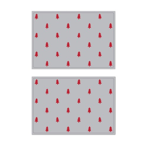서머스트 프루티 실리콘 레드포레스트 테이블매트 2p, 그레이, 425 x 295 mm