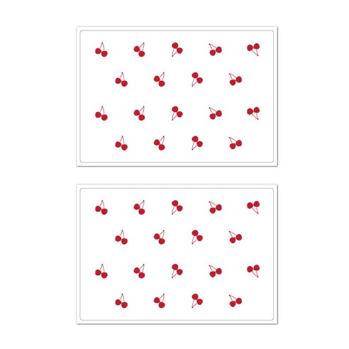 서머스트 프루티 실리콘 레드체리 테이블매트 2p, 화이트, 425 x 295 mm
