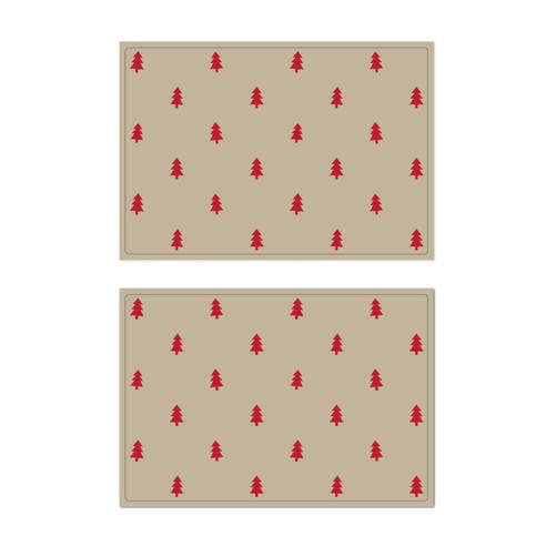 서머스트 프루티 실리콘 레드포레스트 테이블매트 2p, 베이지, 425 x 295 mm
