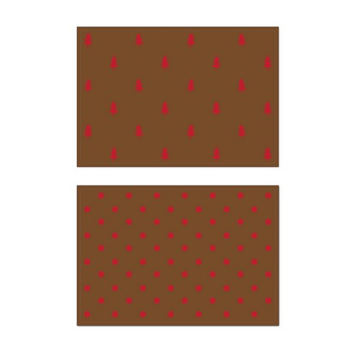 서머스트 프루티 실리콘 테이블매트 레드포레스트 + 레드도트, 브라운, 425 x 295 mm