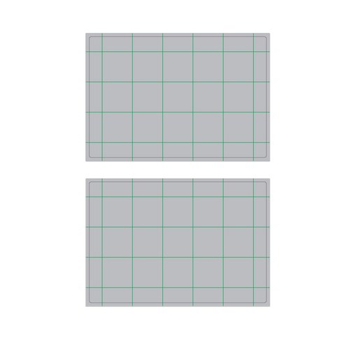 서머스트 실리콘 테이블매트 그린체크 2p, 그레이, 425 x 295 mm