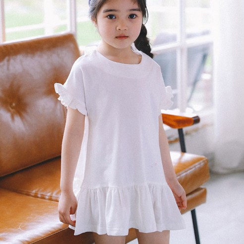 꼰띠키즈 산토리나 여아 반팔 원피스