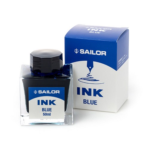 세일러 만년필용 염료 병잉크 50ml, 블루, 1개