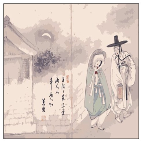 아트천국 명화 그림그리기 DIY 세트, 1개, A-18 신윤복 월하정인