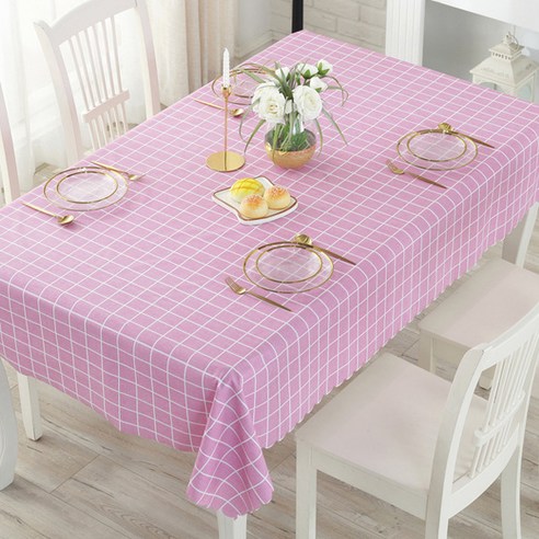 마켓감성 방수격자 테이블보, 타입2, 90 x 90cm, 1개