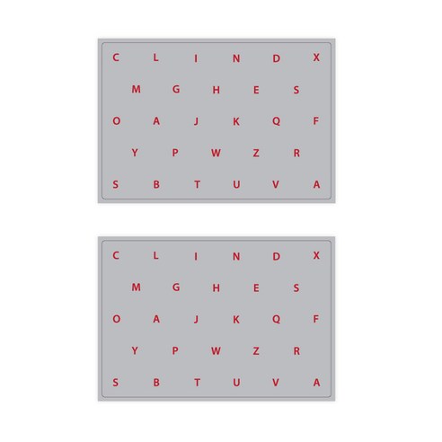 서머스트 실리콘 테이블매트 RED ABC 2p, 그레이, 425 x 295 mm