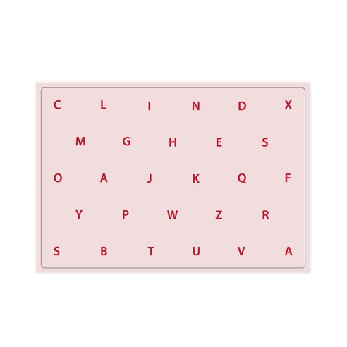 서머스트 실리콘 테이블매트 RED ABC, 인디핑크, 425 x 295 mm