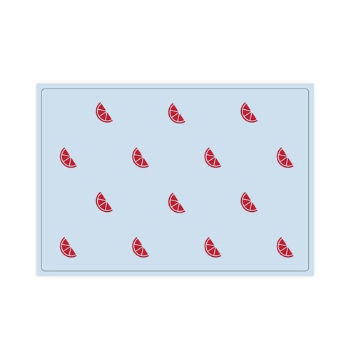 서머스트 실리콘 테이블매트 RED ORANGE, 스카이블루, 425 x 295 mm