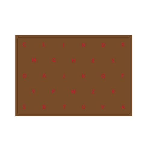서머스트 실리콘 테이블매트 RED ABC, 브라운, 425 x 295 mm