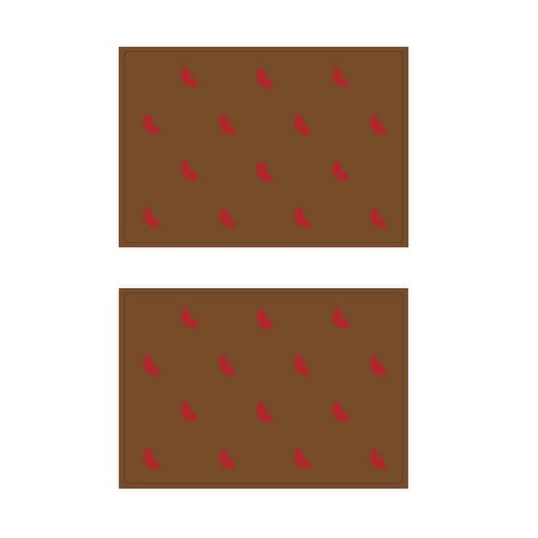 서머스트 실리콘 테이블매트 RED ORANGE 2p, 브라운, 425 x 295 mm