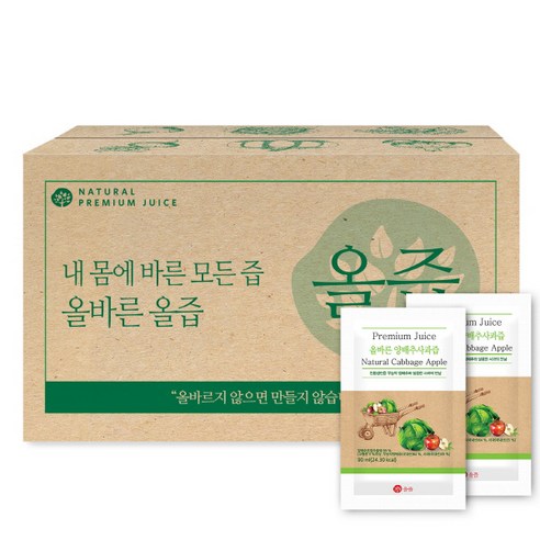 올즙 올바른 양배추사과즙, 90ml, 100개입