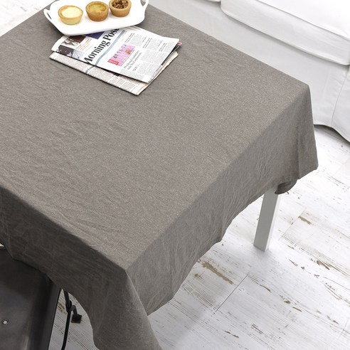 벨라이프 워싱린넨 테이블보, 브라운, 2인(가로 130cm x 세로 130cm)