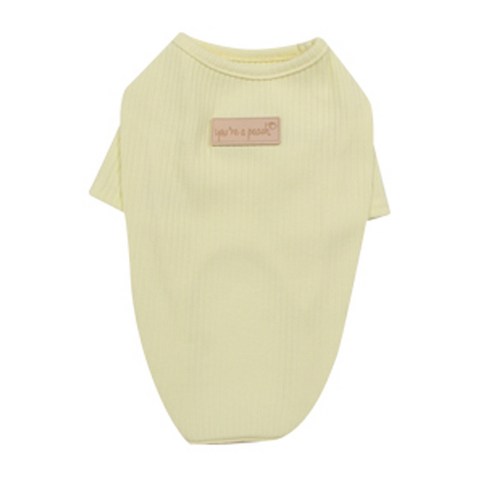 유아러피치 반려동물 콩콩 골지 티셔츠, Light yellow