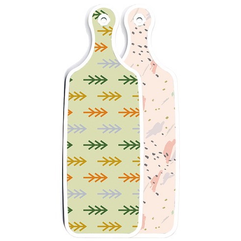 로엠디자인 양면 서빙 도마, 패턴자국, 소나무치자색, 1개