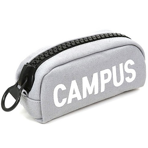 포포팬시 캠퍼스 왕지퍼 필통, 그레이, 1개