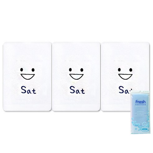 송월타월 요일기분 세면타올 3p + 후레쉬 샤워타올, 토, 하늘, 1세트