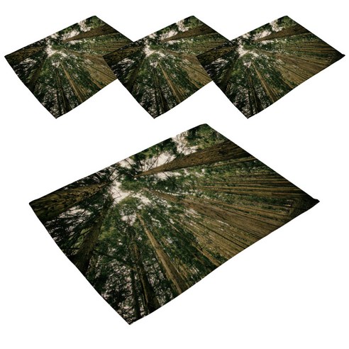 스윗리빙 패밀리 자연경관 린넨테이블 매트 4p, 41, 42 x 32 cm