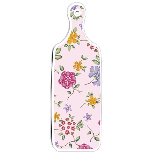 로엠디자인 양면 서빙 도마 보드 닭패턴, 로맨틱레드floral연분홍색, 1개