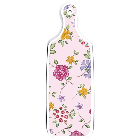 로엠디자인 양면 서빙도마 블루톤플라워, 로맨틱레드floral연분홍색, 1개