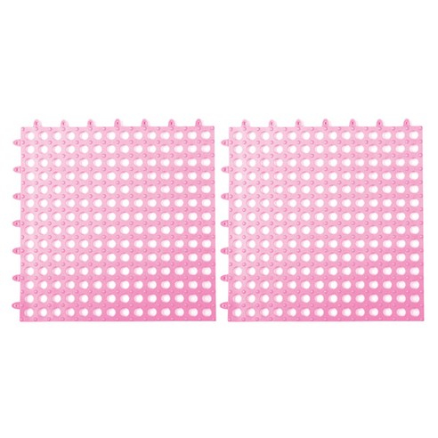 블럭마트 욕실바닥 매트 30 x 30 x 1 cm, 핑크, 2개입