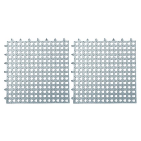 블럭마트 욕실바닥 매트 30 x 30 x 1 cm, 그레이, 2개입
