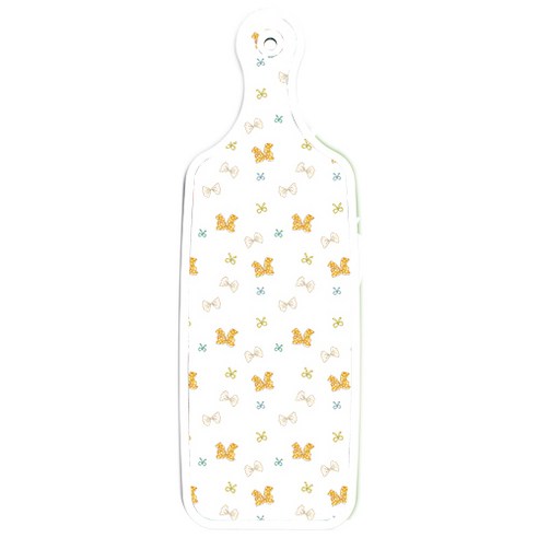 로엠디자인 양면 서빙 도마 보드 채소그린, 리본, 1개