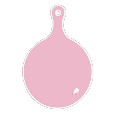 로엠디자인 양면 원형 서빙 도마 보드 분홍, 블루타일, 1개