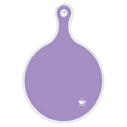 로엠디자인 양면 원형 서빙 도마 보드 보라, 소나무화이트, 1개