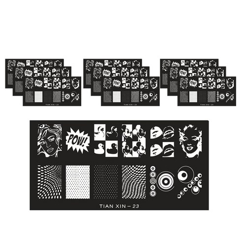 ARYKOTRADERS DIY 블루 네일 프린팅 스티커, Tian Xin 23, 10개입