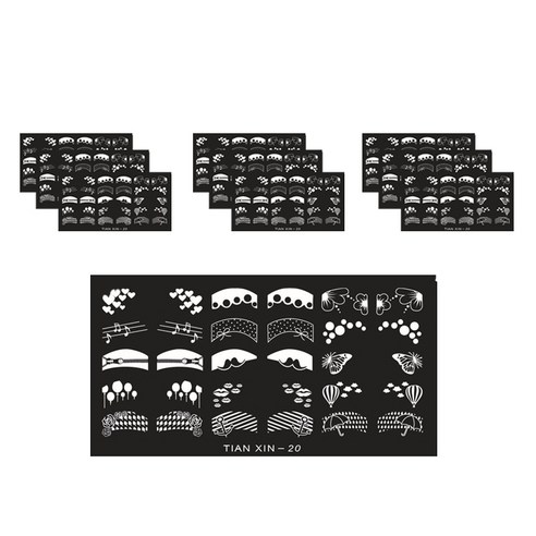 ARYKOTRADERS DIY 블루 네일 프린팅 스티커, Tian Xin 20, 10개입