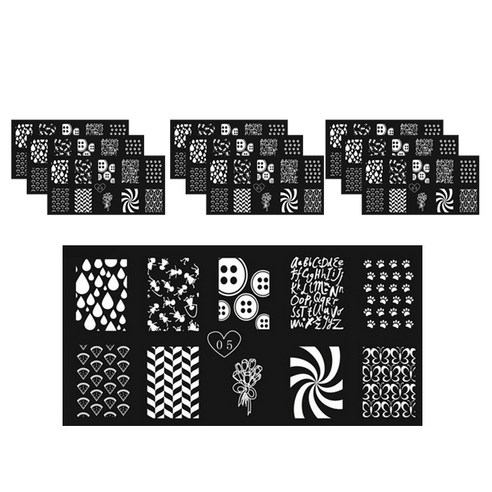 ARYKOTRADERS DIY 블루 네일 프린팅 스티커, Tian Xin 05, 10개입