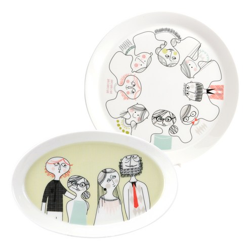 젠한국 파밀리엔 접시 세트, 1세트, 접시 10 1/2 + 타원접시 24cm